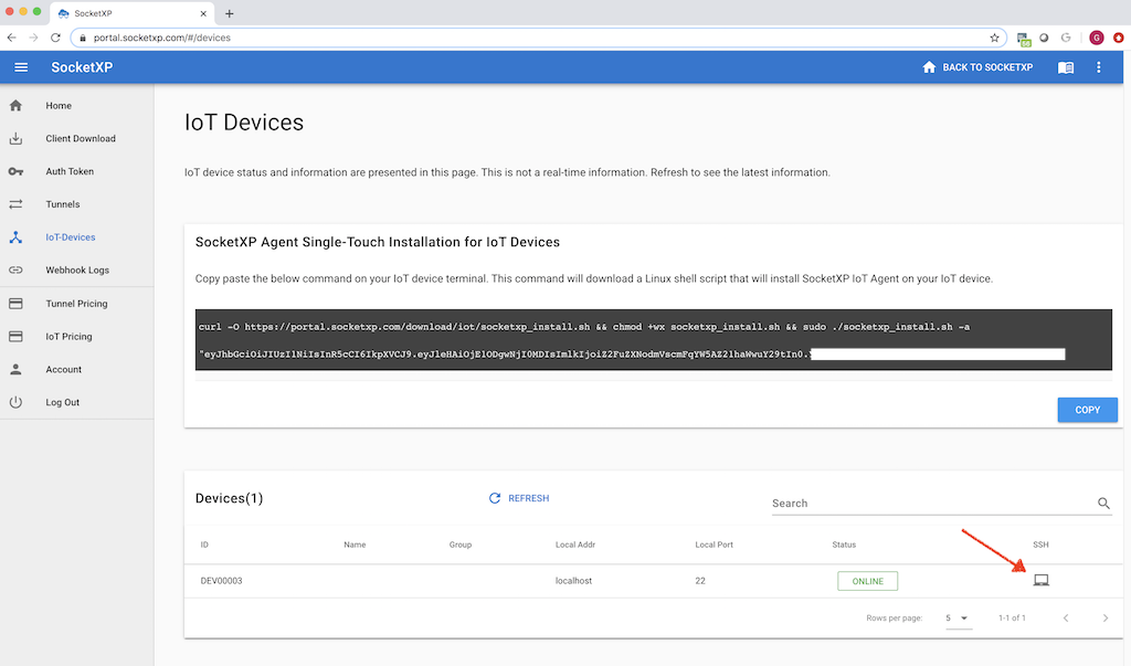 IoT SSH Remote Access SocketXP Documentation